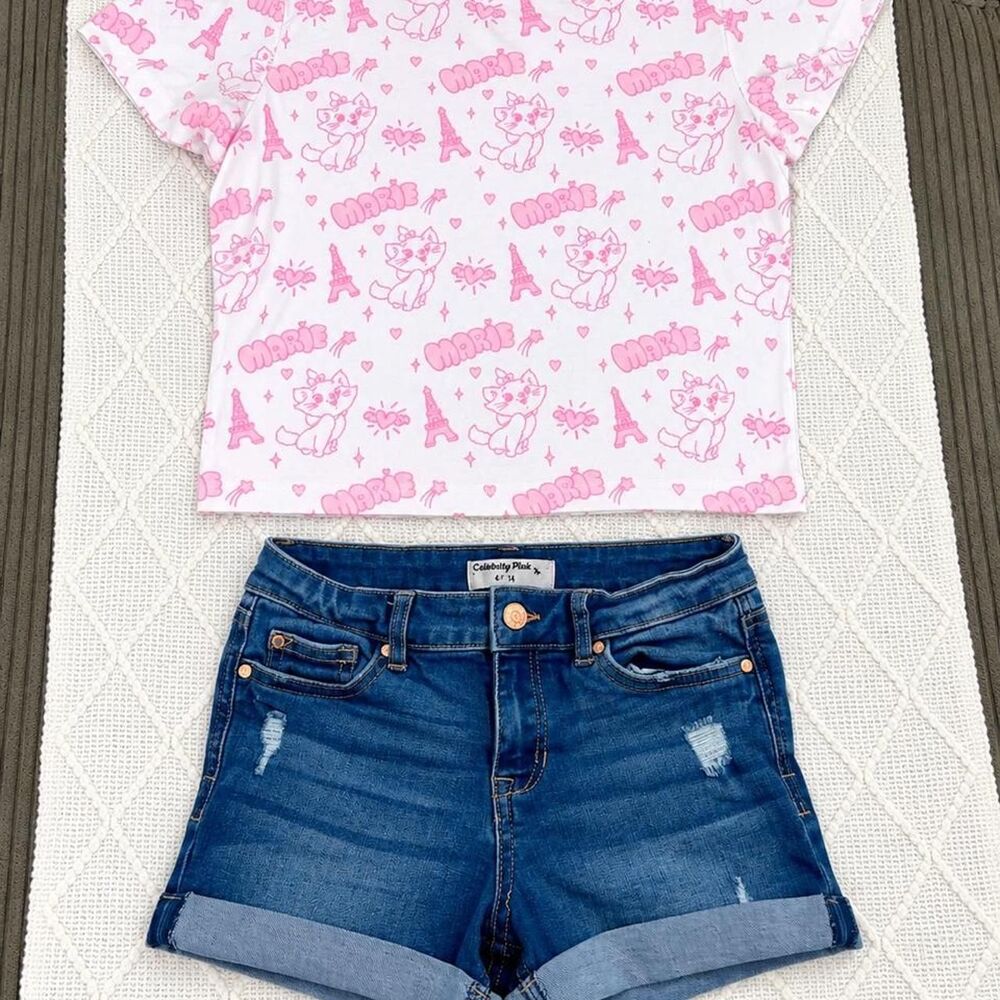 Disney Women's Pink and Blue T-shirt